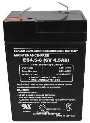 LUMAPRO 48H470 Battery,SLA,DC 6V,4.5Ah