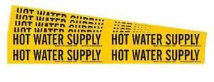 BRADY 105781-PK Pipe Marker, Adhesive, 1-1/8"H, 7"W, PK5, 105781-PK