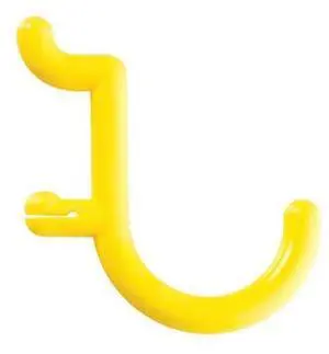 FUNCTIONAIRE FH1-2 Locking Pegboard Hooks,1 in.L,Yellow,PK8