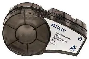 BRADY M21-375-595-WT Label Tape Cartridge, Black/White, Labels/Roll: Continuous BRADY M21-375-595-WT Label Tape Cartridge, Black/White, Labels/Roll: Continuous