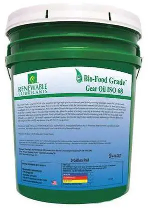 RENEWABLE LUBRICANTS 87224 5 gal Gear Oil Pail 68 ISO Viscosity, Not Specified