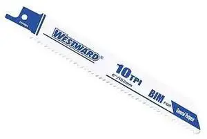 WESTWARD 24A564 6 in x 10 TPI, Reciprocating Saw Blade, 5 PK