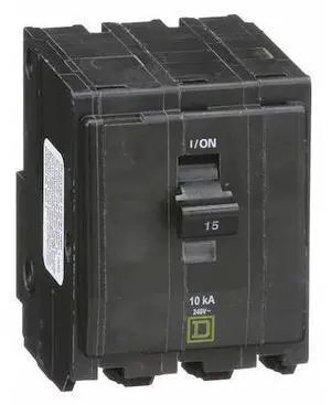 SQUARE D QO315 Miniature Circuit Breaker, QO Series, 15A, 3 Pole, 120/240V AC,