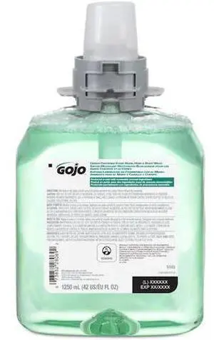 GOJO 5163-04 1,250 mL Foam 2-in-1 Shampoo & Body Wash Cartridge