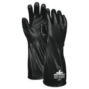 MCR SAFETY CP7L Chemical Resistant Glove,L,Black,PR