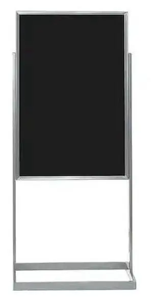 UNITED VISUAL PRODUCTS UVBPS2436-CHROME-BLACK Pedestal Dry Erase Display Board