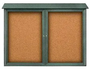 UNITED VISUAL PRODUCTS UVDD5240-WOODGRN Enclosed Outdoor Bulletin Board
