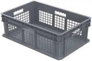 AKRO-MILS 37678GREY Vented & Stackable Straight Wall Storage Container, 13.3