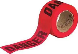 BRADY 91088 Barricade Tape,Danger,Black/Red,150ft L