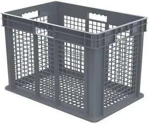 AKRO-MILS 37616GREY Vented & Stackable Straight Wall Storage Container, 26.6