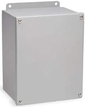14"H x 12"W x 6"D Metallic Enclosure, Gray, Knockouts: No, Screws Closure Method