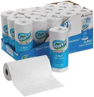 Sparkle 2717714, Pick-A-Size Perforated Roll Towel, White, 8 4/5 x 11, 85/Roll, 15 Roll/Carton