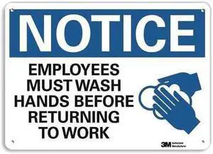 LYLE U1-1045-RA_10X7 Notice, Employees Must Wash Hands Before Returning to