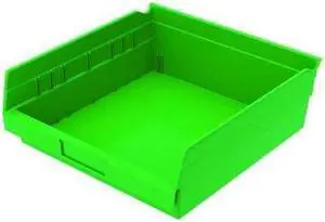 AKRO-MILS 30170GREEN Green Shelf Bin, 11-5/8"L x 11-1/8"W x 4"H