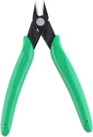 Multifunctional High-carbon Steel Diagonal Pliers Electronic Cutting Pliers with Rubber Handle for Copper Wire / Plastic Burr Edge - Green