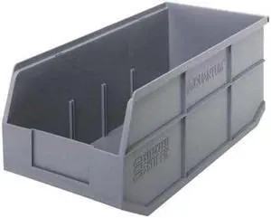QUANTUM STORAGE SYSTEMS SSB463GY Gray Shelf Bin, 18"L x 8-1/4"W x 7"H