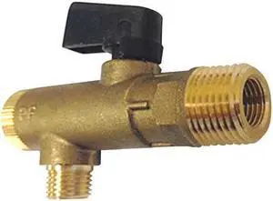 SPEEDAIRE 38XT49 Filter Ball Valve,Brass,3/8in Drain Port