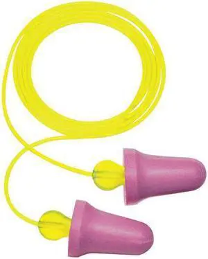 3M P2001 Reusable Corded Ear Plugs, Bell Shape, 29 dB, 100 Pairs, Purple