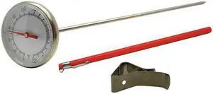 ZORO SELECT 23NU26 8" Stem Analog Dial Pocket Thermometer, 0 Degrees  to 220