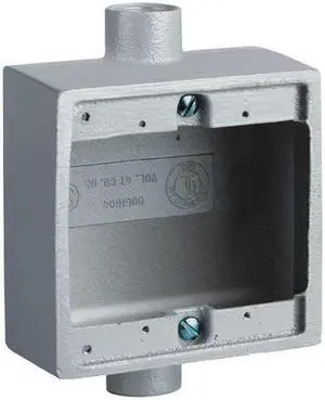 HUBBELL KILLARK 2FSC-1M Device Box,1/2" Hub,32.0 cu. in Capacity