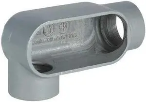 KILLARK LR27SA Conduit Body,7.0 cu. in. Capacity,Gray