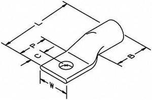 3M 30041 One Hole Lug Compress Conct,3/0 AWG,PK10