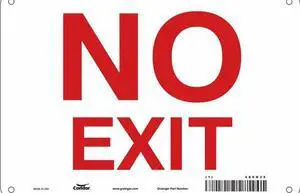CONDOR 480H35 Exit Sign, Plastic, 10" W, 7" H, No Exit, White