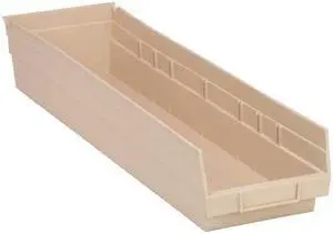 QUANTUM STORAGE SYSTEMS QSB106IV Ivory Shelf Bin, 23-5/8"L x 6-5/8"W x 4"H