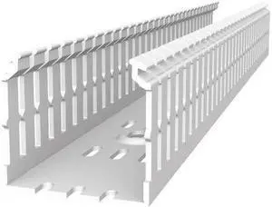 THOMAS & BETTS TYD15X3WPW6 Wiring Duct,Wide Slot Wall,White,6 ft. L