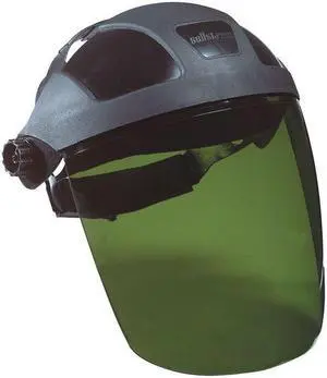 SELLSTROM S32050 Ratchet Face Shield Assembly, Green Visor, 9" Height, Ratchet