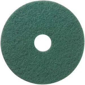 TOUGH GUY 402W27 Scrubbing Pad,Green,Size 12",Round,PK5