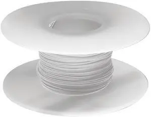 OK INDUSTRIES R28W-0100 Spooled Wrapping Wire, 28 AWG, White, Kynar(R), 100 ft