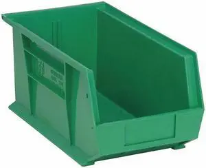 QUANTUM STORAGE SYSTEMS QUS240GN Green Hang and Stack Bin, 14-3/4"L x 8-1/4"W x