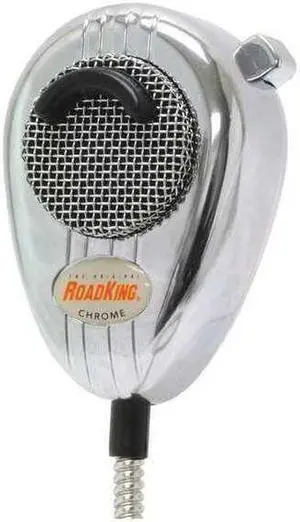 RoadKing RK56CHSS 4-Pin Dynamic Noise Canceling CB Microphone  Chrome & Chrome Cord