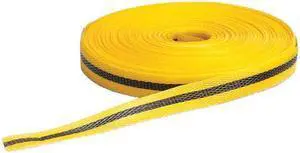ZORO SELECT 15Y443 Barricade Tape, No Legend, Black/Yellow, 3/4 in Wide x 150