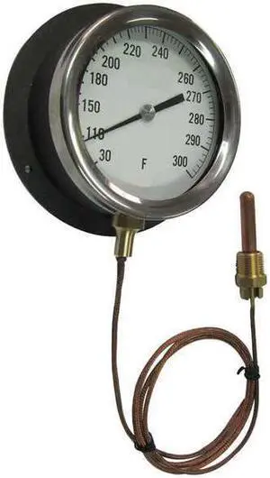 ZORO SELECT 12U654 Analog Panel Mt Thermometer,0 to 100F