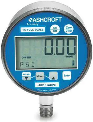 ASHCROFT 302174SD02LXBLBK300# Digital Vacuum Gauge with Transmitter, 0 to 300