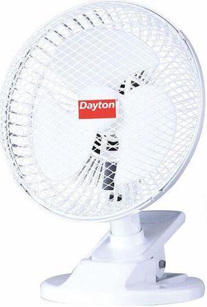 DAYTON 410C95 6" Table & Floor Fan, Non-Oscillating, 2 Speeds, 120VAC, White