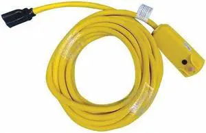 POWER FIRST 53TY64 Plug-In GFCI,25 ft. Cord L,Yellow