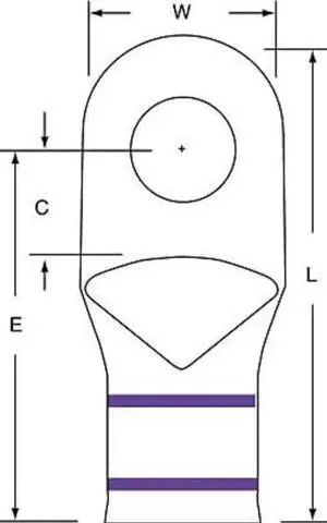 3M MC4/0-12RX One Hole Lug Compress Conct,4/0 AWG,PK60