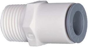 PARKER 6505 62 22WP2 Male Connector, 1/2 in Tube Size, Nylon, White, 5 PK