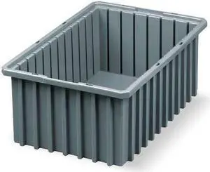 AKRO-MILS 33166GREY Industrial Grade Polymer, Divider Box, Gray, 16 1/2 in L, 6