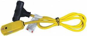 POWER FIRST 53TY62 Plug-In GFCI,6.0 ft. Cord L,Yellow