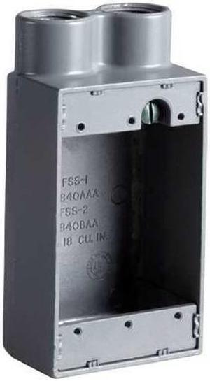 KILLARK FSS-2 Device Box,3/4" Hub,Shallow,2.87" W