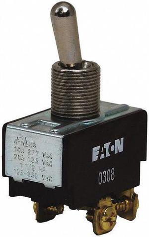 EATON XTD4B2A Toggle Switch, DPDT, 6 Connections, On/Off/On, 1 1/2 hp, 10A at