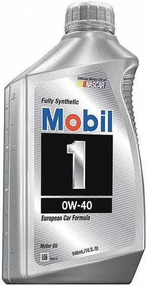 MOBIL 1 112628 Engine Oil, Mobil 1, 0W-40, Synthetic, 1 Qt.