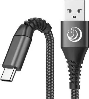 USB C Cable A [2-Pack 6ft Black] Fast Type C Charging Cord Nylon Braided Charger Cable Compatible with Samsung Galaxy S22 S20 Fe/S10/S9/S8+/A20/A50/A70, Lg Velvet/ G8/Stylo 6, Moto G8 and More