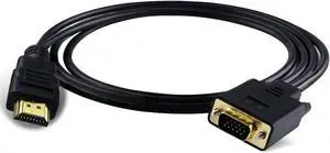 Xhwykzz HDMI to VGA Adapter Cable VGA to HDMI Adapter Monitor D-SUB to HDMI 15 Pin to HDMI Adapter Male to VGA Male Connector Cord Transmitter one-Way Transmission for Computer PC