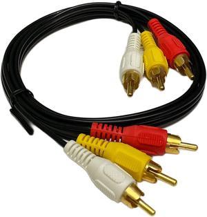 6FT RCA M/Mx3 Audio/Video Cable Gold Plated - Audio Video RCA Cable 6ft