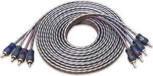 RECOIL RCI417 100% Oxygen Free Copper 17ft 4 Channel RCA Audio Cable Twisted Pair with Noise Reduction, Speaker